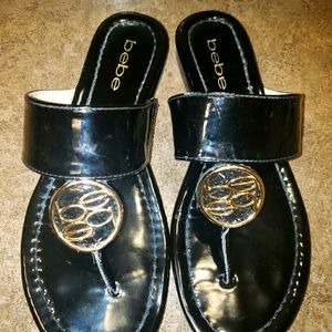 Bebe patent leather sandals